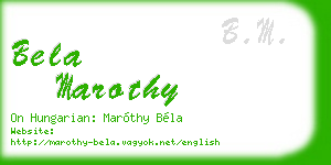 bela marothy business card